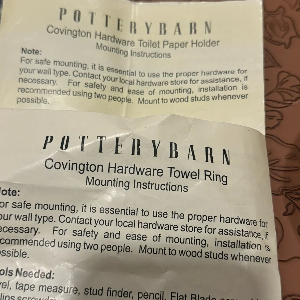 POTTERY BARN/ Covington Hardware Towel Ring or Toilet Paper Holder